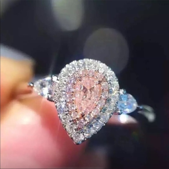 Beautiful Sterling Silver Pink Ring - Picture 5 of 5